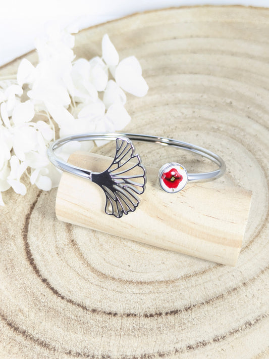 Bracelet jonc "Coquelicot"