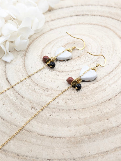 Boucles d'oreilles cœur "Léopard"