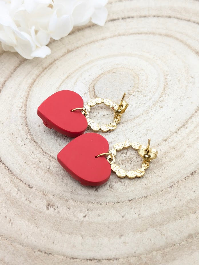 Boucles d'oreilles cœur drapé
