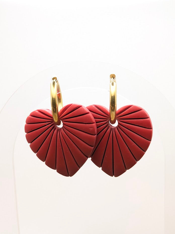 Boucles d'oreilles cœurs rouge