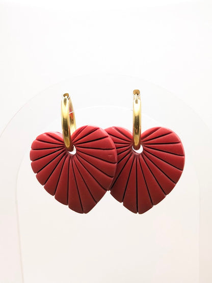 Boucles d'oreilles cœurs rouge