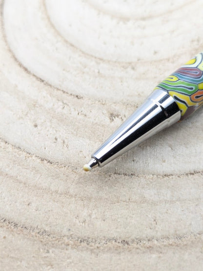 Mine de stylo bille artisanal en pâte polymère – cartouche noire Ø 7 mm