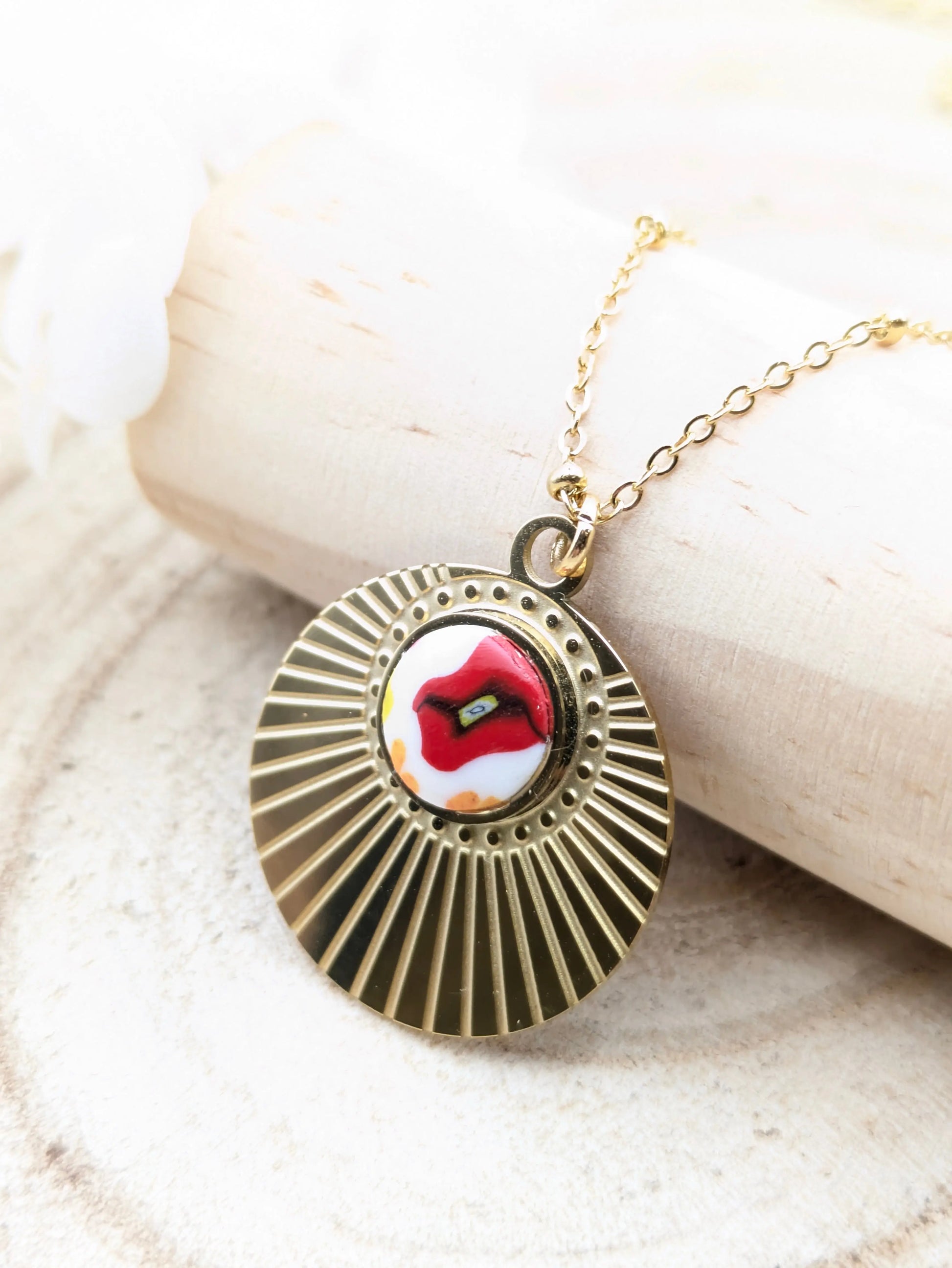 Pendentif coloré " Coquelicot" Les Créas d'Angel