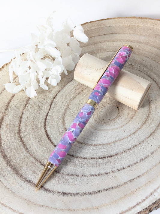 Stylo bille marbré rose