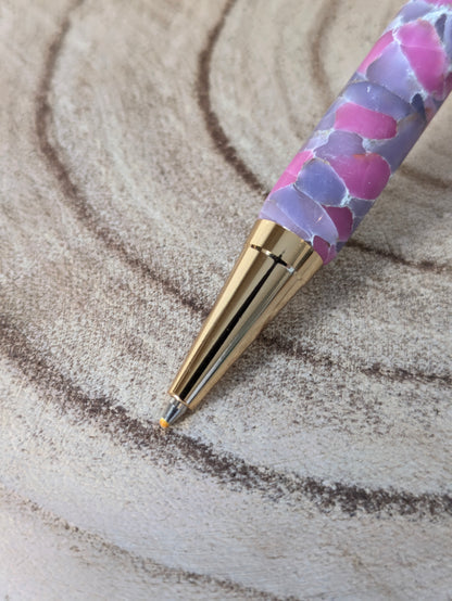 Stylo bille marbré rose