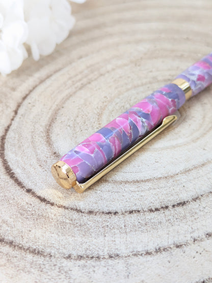 Stylo bille marbré rose