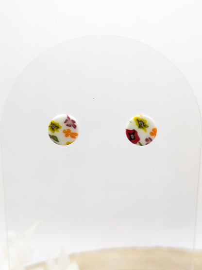 Boucles d'oreilles puces fleuries